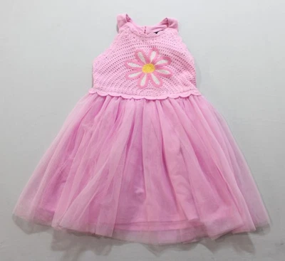 Pink & Violet Girl's Apron Neckline Crochet Tutu Dress EH6 Pink Size 4 NWT - Image 1 of 3