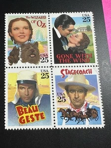 US Scott # 2448a (2445-2448), Classic Films, (4) 1990 25¢ Stamps, MNH - Picture 1 of 1