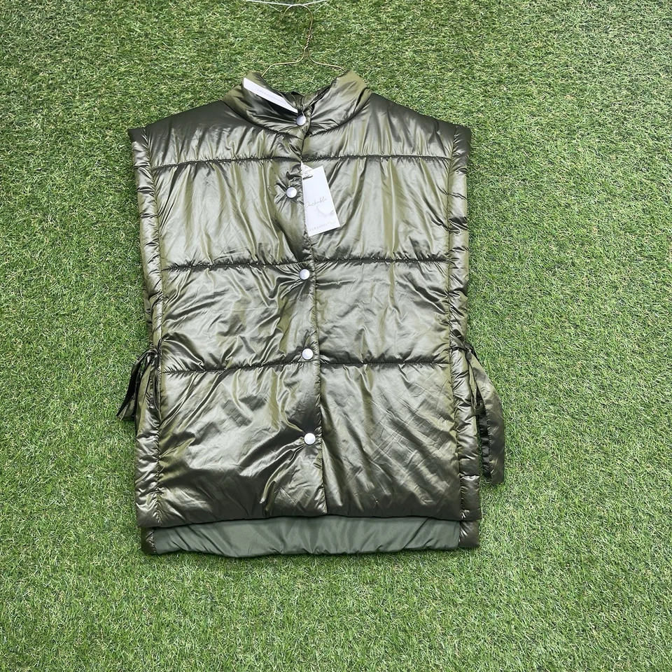 Chaleco Anthropologie Pilcro Mujer Talla Única Embalable Puffer Lateral Corbata Verde Nuevo con Etiquetas Foto 1 de 4