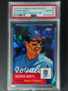 PSA 10 🚨 2022 Topps Cromo Platino #5 George Brett Azul Refractor Atómico/100 - Imagen 1 de 2