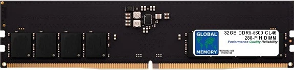 GLOBAL MEMORY 32GB (1 x 32GB) DDR5 5600MHz PC5-44800 288-PIN DIMM MEMORY RAM FOR DESKTOPS/PCs