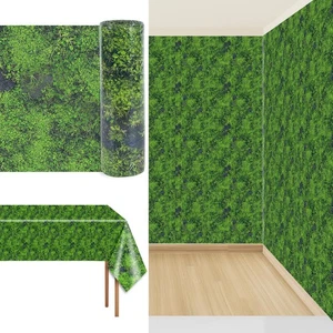 Green Moss Tablecloth Roll 100FT x 51 Inch Disposable Green Grass Plastic Tab... - Picture 1 of 8