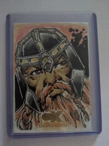 2022 Cryptozoic CZX Middle Earth Gimli 1/1 Sketch By Marcio Abreu - Picture 1 of 2