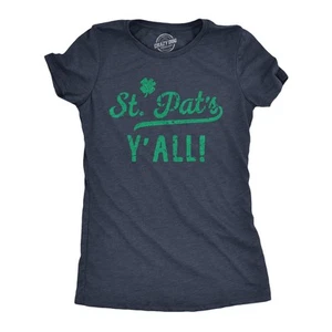 Womens St Pats Yall Funny T Shirts Novelty Tee Drinking Shirt For Ladies - Picture 1 of 7