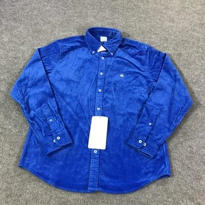 Brooks Brothers Shirt Mens Medium Nebulas Blue Corduroy Button Down Long Sleeve - Picture 1 of 13