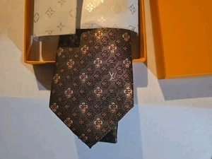 LOUIS VUITTON Made Italy Dress Tie Men's Silk Brown - Picture 1 of 1