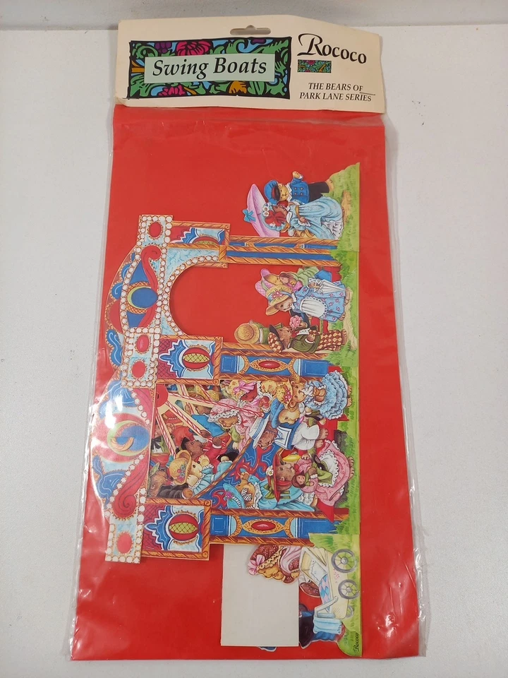 Rococo Bears Of Park Lane Series Swing Boats 3D Gift Card Vintage - Image 1 of 4