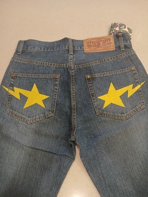 A Bathing Ape Bape Star Denim Jeans sz. Medium Hoodie - Image 1 of 3