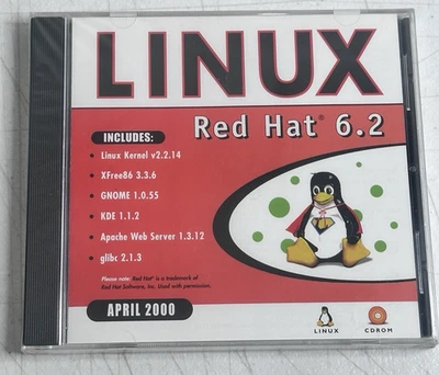Sealed Linux Red Hat 6.2 CD ROM OS Software April 2000 New Old Stock - Image 1 of 4