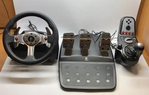 Logitech G25 Racing Wheel, Shifter, Pedals, AC Adapter Clean Superb Condition - Picture 1 of 17