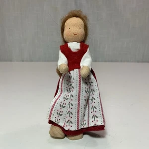 Vintage Kathe Kruse Waldorf Mädchen Haare in Zopf Puppe Familie 5" groß - Bild 1 von 3