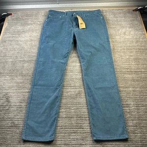 Pantalones chinos rectos azules de pana para hombre Levis 514 36x32 ajustados caqui - Imagen 1 de 10