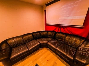Home Theater Couch + Projector Screen + Curtains – Complete Setup for Any Chill - Picture 1 of 1