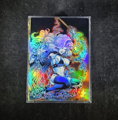 1994 Lady Death All Chrome Series 1 - Complete 100 Card Holochrome Refractor Set - Image 1 of 3