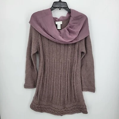Soft Surrounding Sweater Womens Medium Purple Drapey Cowl Neck Flowy Boho - Image 1 of 4