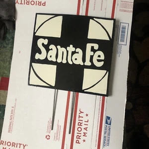 Wooden Railroad Train Santa Fe Lawn Ornaments Folk/ Art Hand Painted - Bild 1 von 1