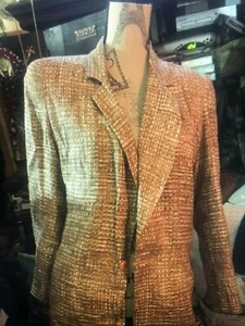 GO LINEN Lovely Peanut Polka Dot Blazer Size 1 - Picture 1 of 3
