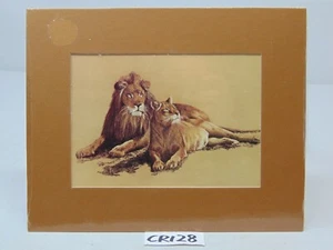 VINTAGE 5 X 7 PORTAL LITHO PRINT 1975 SEALED NOS-HANS PAUL LUETCKE LION+LIONESS  - Picture 1 of 6