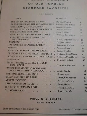 Remick Collection of Old Popular Standard Favorites Piano Voice Music Book 1934  - Image 1 of 4