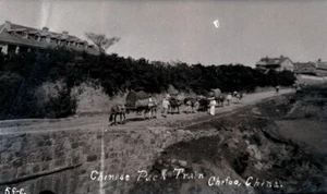 VINTAGE NEGATIVE; CHINESE PACK TRAIN; CHEFOO, CHINA; CIRCA 1912 - Picture 1 of 1