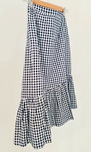Morrison Gingham Check Cotton Frill Skirt. Size 2.AU10. Navy. Asymmetric length. - Picture 1 of 4