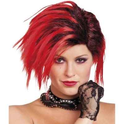 BOLAND DAMEN PUNK PERÜCKE Karneval Fasching Rocker Punker 80er 90er Jahre Kostüm Party