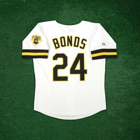 Barry Bonds 1992 Pittsburgh Pirates Men's Home White Cooperstown Jersey w/ Patch Cover