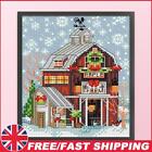 Full Embroidery Cotton Thread 14CT Print Christmas Cottage 2 Cross Stitch15x17cm