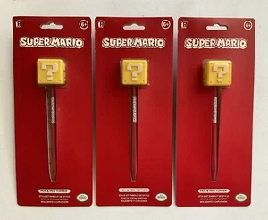 Nintendo Super Mario Bros Pen & Pen Topper x 3 Question Block Bundle Brand New - Picture 1 of 5