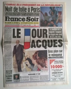 FRANCE-SOIR du 08/05/1995 - JACQUES CHIRAC PRESIDENT - Imagen 1 de 9