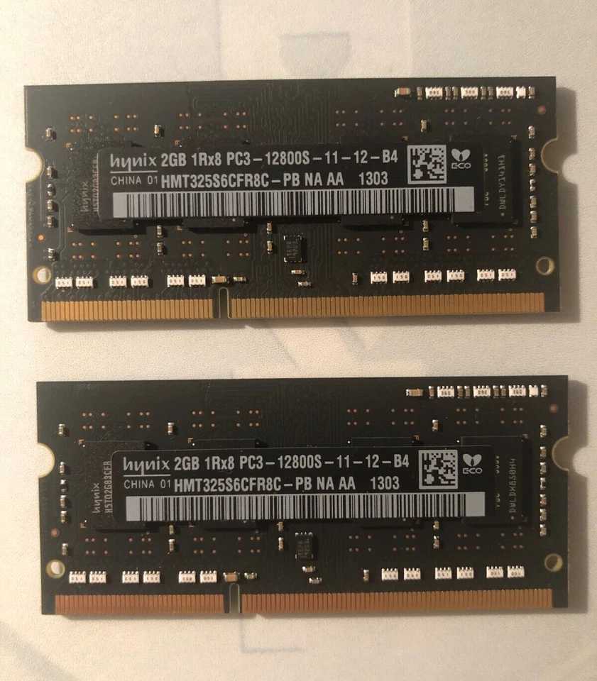 4GB 2x2GB hynix 1Rx8 PC3 - HMT325S6CFR8C-PB DDR3 1600MHz PC Memory - Image 1 of 1