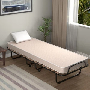 Letto Pieghevole Con Materasso in Memory Foam Spesso, Letto Portatile Con 4 Ruot - Foto 1 di 12