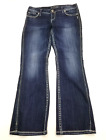 Silver Jeans Women's 30 x 31 Twisted Low Rise Boot Cut Dark Wash Blue Denim
