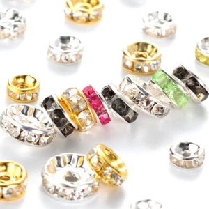 500pcs Mixed Iron Rhinestone Beads Spacer Beads Crafting Jewelry Making 6~10mm - Picture 1 of 2