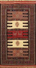 Geometric Kilim Tribal Hand-Woven Area Rug Traditional Oriental Wool 3x6 Carpet
