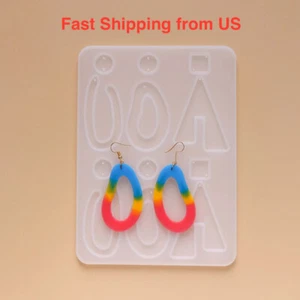 12-Cavity Shiny Earring Pendant Silicone Resin Mold - Picture 1 of 2