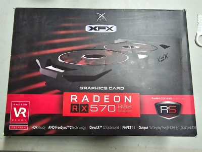 XFX AMD Radeon RX 570 8GB GDDR5 Graphics Card (RX570P8DFD6) - Изображение 1 из 2