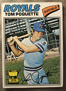 1977 Topps Tom Poquette Baseball Card #93 Royals All-Star Rookie Low-Grade
