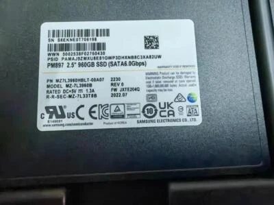 New Samsung PM897 960GB SSD 2.5" SATA III 6Gbps MZ7L3960HBLT-00A07 MZ-7L3960B - Image 1 of 2