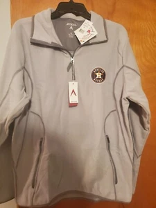 Antigua Men’s MLB Houston Astros Gray Fleece Ice Pullover 1/4 Zip Size Med - NWT - Picture 1 of 4