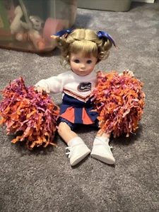 VTG Florida Gators 17" Porcelain Doll Girl Cheerleader Ceramic Head Limbs PomPom - Picture 1 of 5