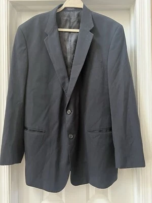 Adolfo Suit Coat Jacket Mens 44R  Black Blazer Sport Coat Church Work Wedding - Image 1 of 4