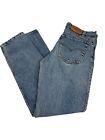 Vintage 1990 Levis 506 Straight Leg Blue Jeans Red Tab Made In USA 34W x 34L 
