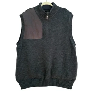 Orvis XL Wool Quilted Shoulder Hunting Sweater Vest Shooting 1/4 Zip Pullover - Picture 1 of 3