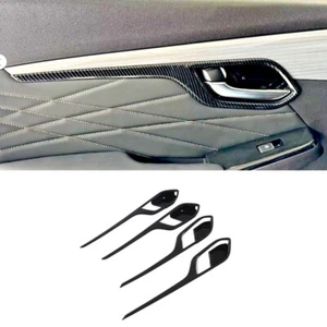 For Isuzu D-MAX 2023-2024 Carbon Fiber Black Inner Door Handle Bowl Cover Trim - Imagen 1 de 3