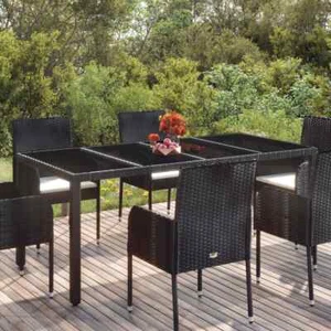 Mesa de Jardín Mueble de Comedor Balcón Patio Terraza Exterior Ratán PE vidaXL - Imagen 1 de 36