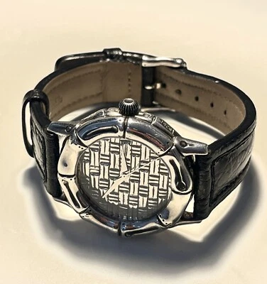John Hardy Sterling Silver Watch With Genuine Crocodile Band Working Condition - Image 1 of 4