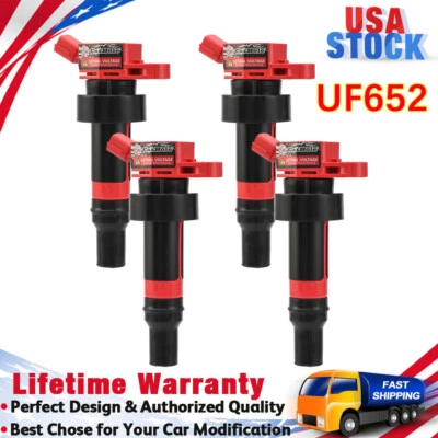 UF652 Ignition coils Pack of 4 For 2012 2013 2014 2015 2016 Kia Soul Rio 1.6L L4 - Image 1 of 4