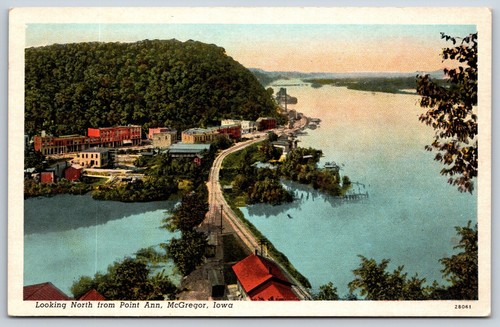 Postcard Looking North From Point Ann River Town View, Iowa Unposted | eBay