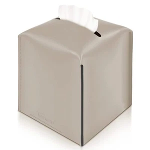 Leather Square Tissue Box Cover Tissue Holder for Bath Desk Vanity Nightstand - Picture 1 of 7